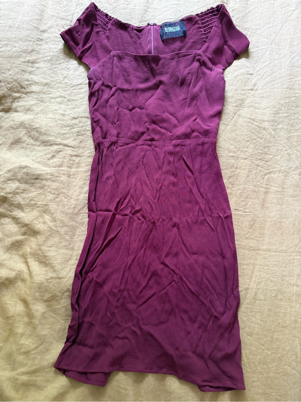 Reformation Orlando dress, size 4, garnet red